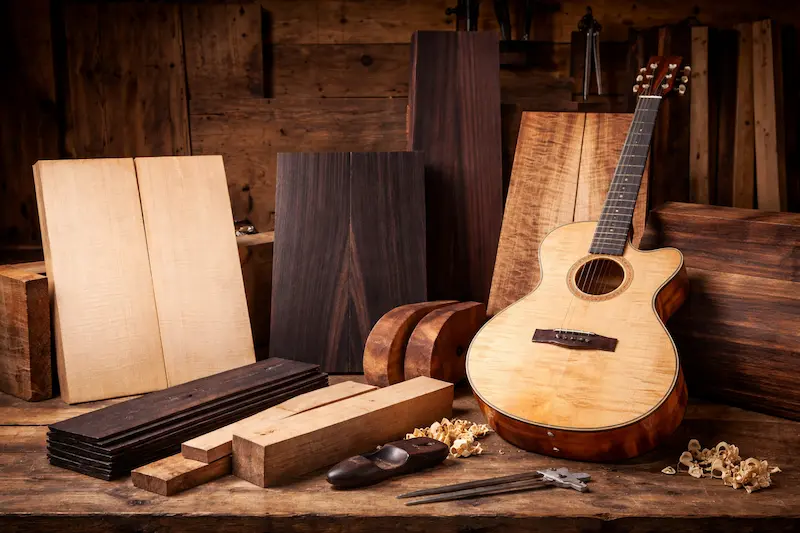 Tonholz für Gitarren – Fichte, Ahorn, Nussbaum – Tonewood Berkmann